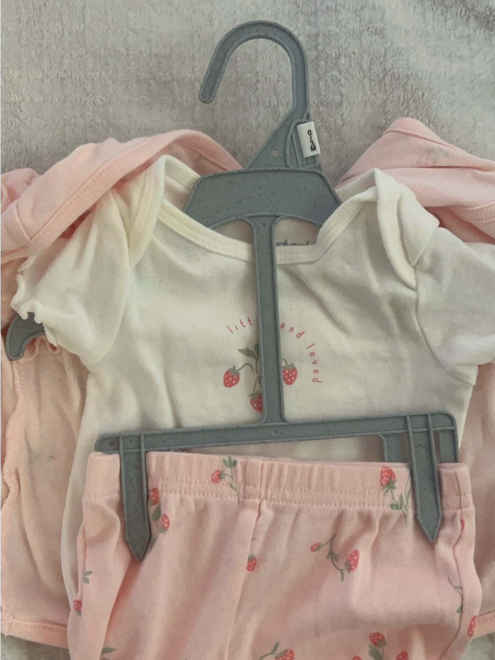 Carter's Pink and White Baby Girls 3-Piece Matching Set with Strawberry Print